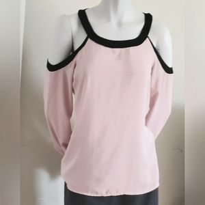 Socialite draped sleeve cold-shoulder top